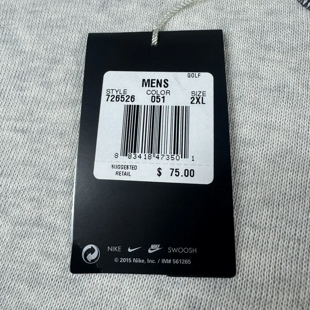 NWT 2015 Nike Golf Range Crewneck Sweatshirt Heather Birch Ivory Mens Size 2XL